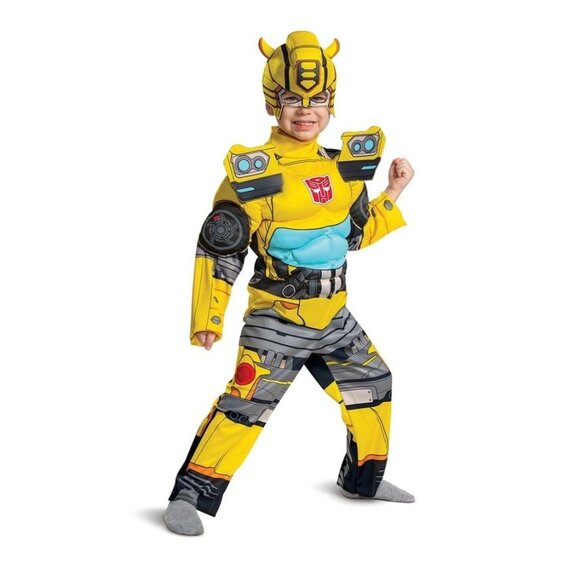 Disguise Hasbro Transformers Bumblebee Toddler Muscle Halloween Costume Sz 3T/4T - Picture 1 of 4